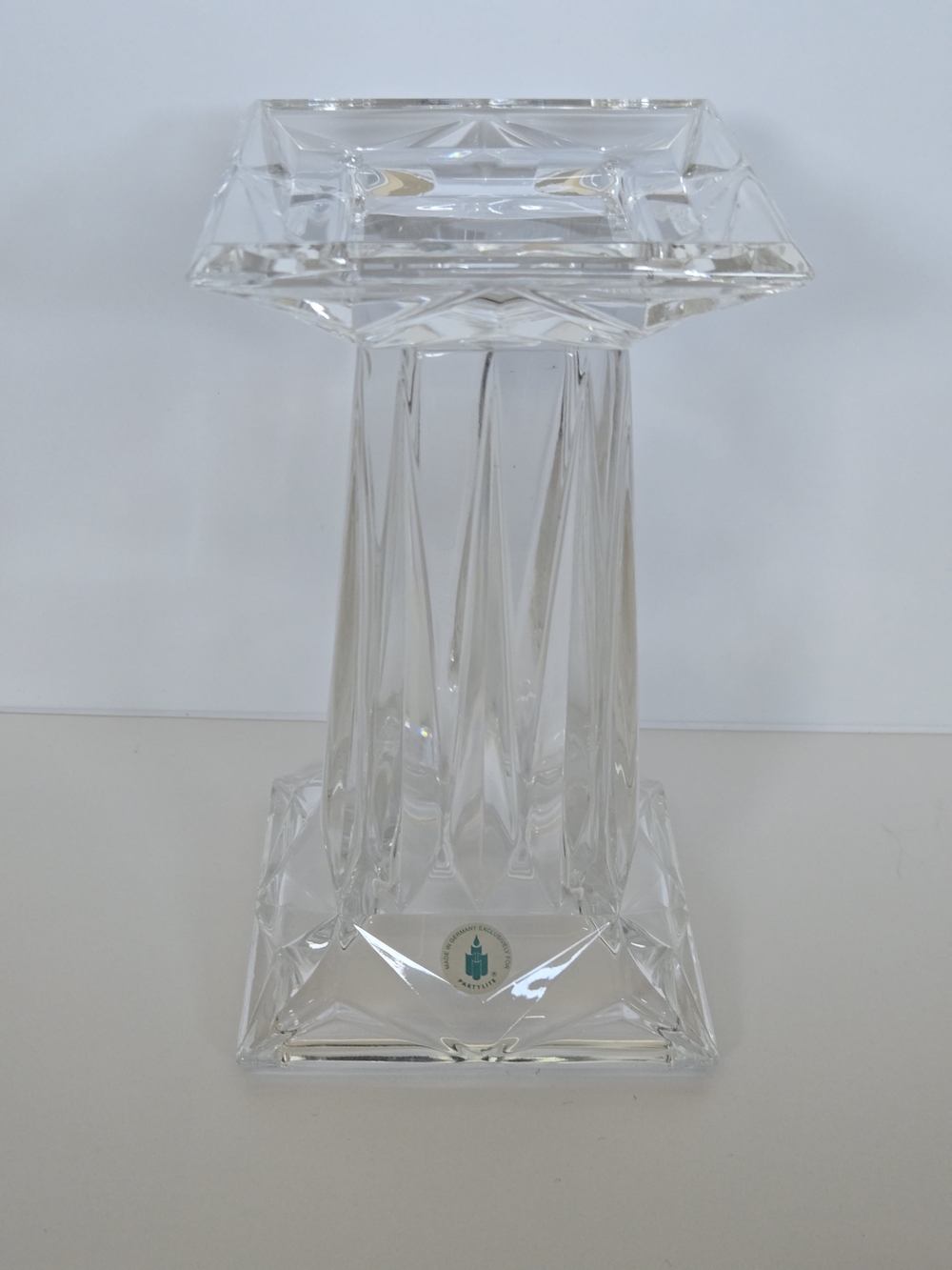 Vtg PartyLite P7374 Quad Prism Pedestal 24% Lead Crystal Pillar Candle Holder - Picture 3 of 12